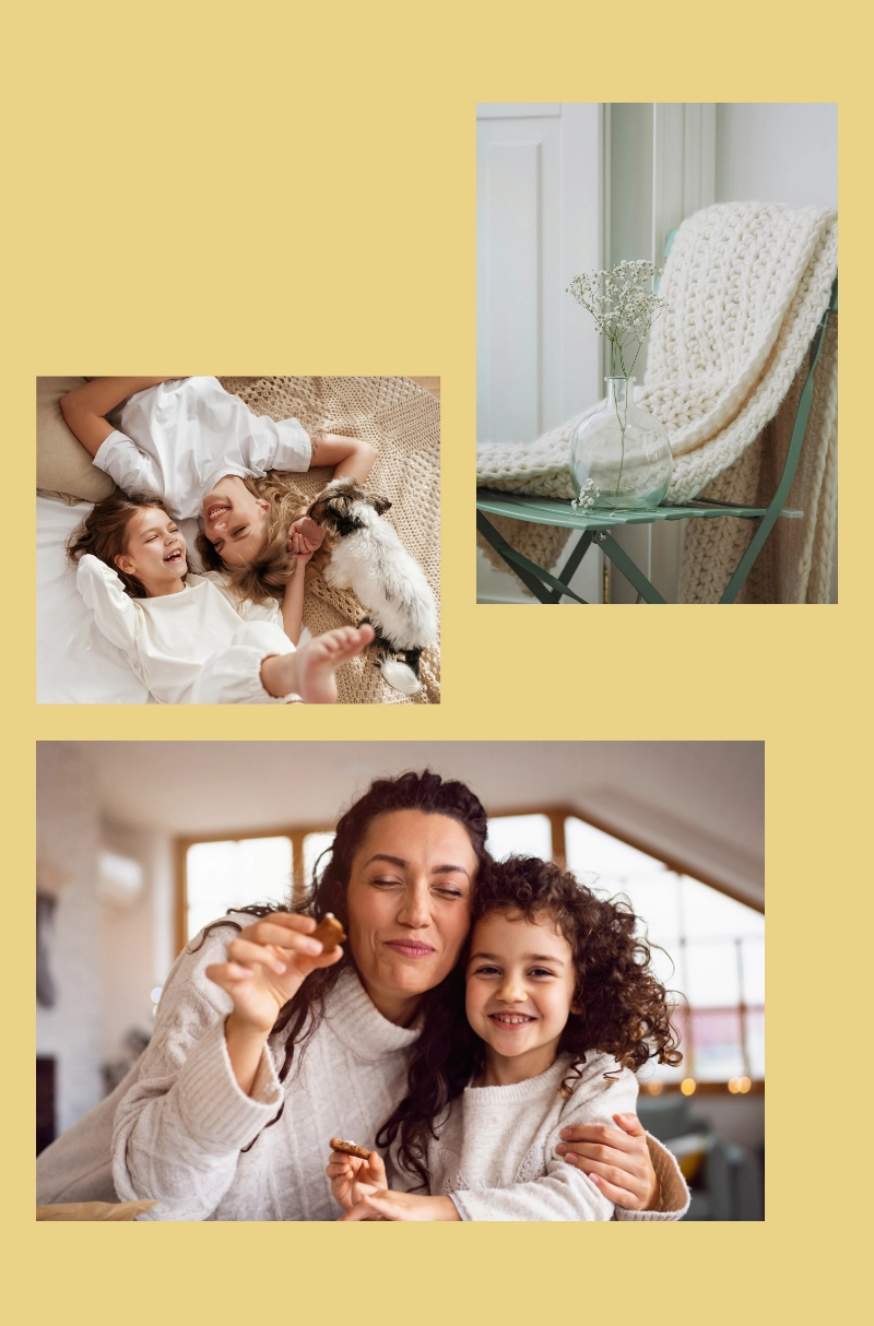 Gemütliche Küche im Stil 'Cozy Family' mit natürlichen Materialien und warmen Farben