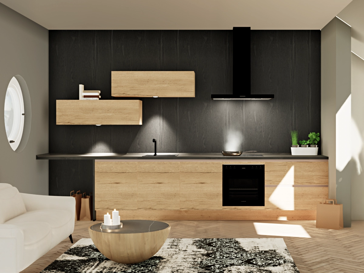 Diese Küchenzeile bringt alles mit – für alle, die Wert auf Design & Funktion legen.